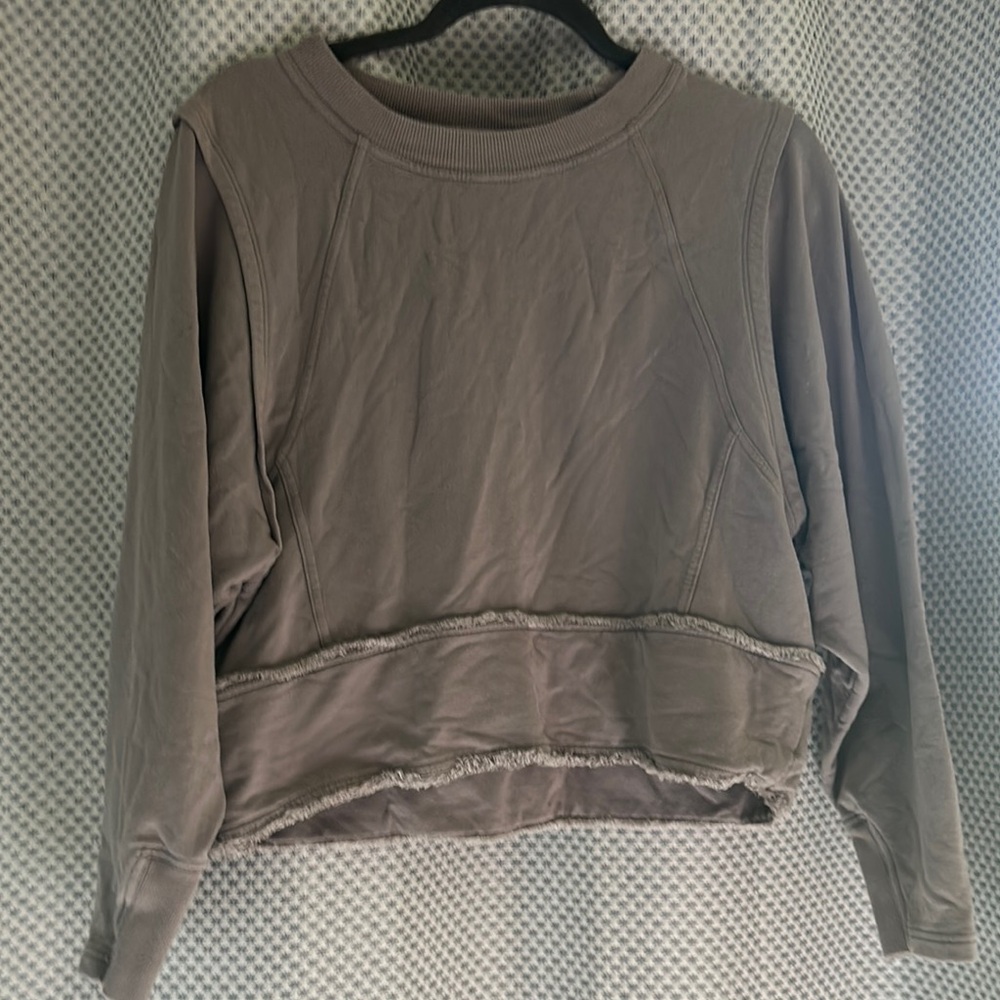 Free People Gray Boxy Track Pants and sweatshirt combo.  Size  xs.